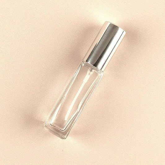 8ml Mini Perfume Bottles Wholesale - Square Bottle + Silver Top with Spray pump