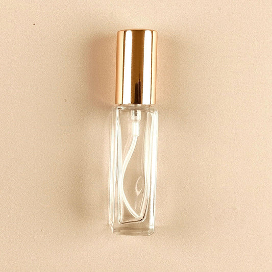 8ml Mini Perfume Bottles Wholesale - Square Bottle + Gold Top with Spray Pump