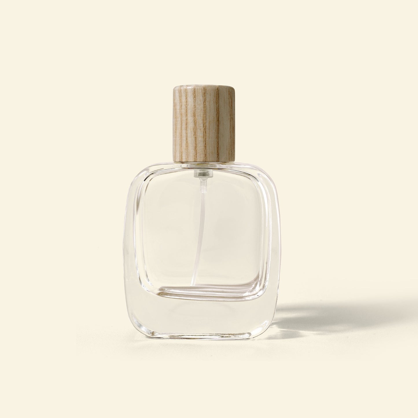 Vertex 50ml Perfume Bottle set with Silver Spray & Beech wood Top