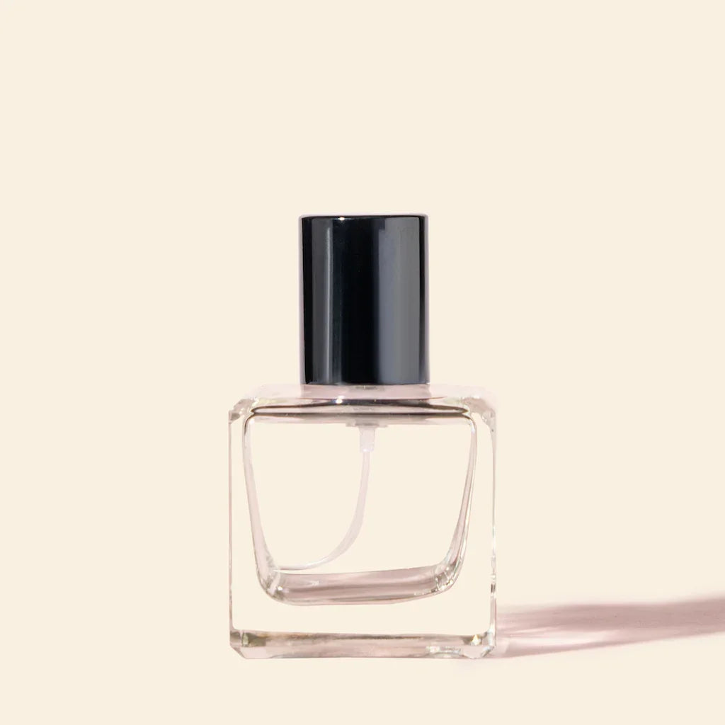 50ml Perfume Bottles - Cube + Black Top, Bulk Glass Perfume Bottles