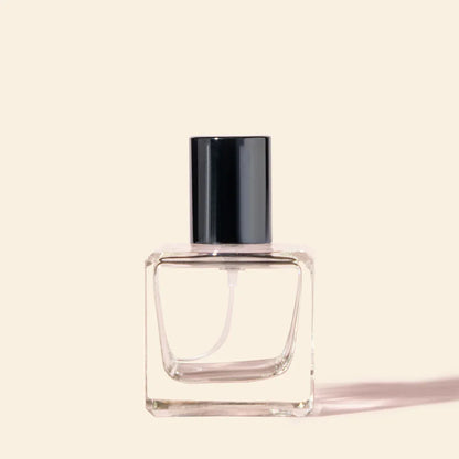 50ml Perfume Bottles - Cube + Black Top, Bulk Glass Perfume Bottles