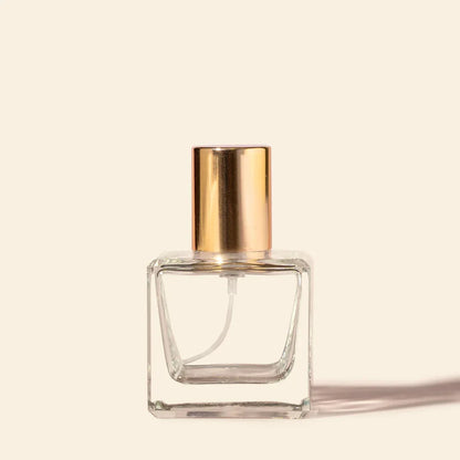 50ml Perfume Bottles Wholesale - Cube + Gold Top, Bulk Glass Perfume Bottles