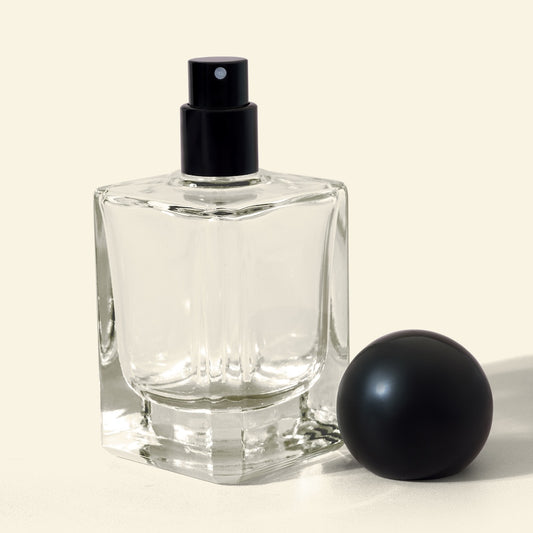 50ml Perfume Bottles Wholesale - Micron + Black Spherical/Round top + black sprayer