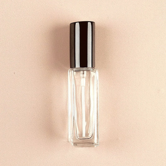8ml Mini Perfume Bottles Wholesale - Square Bottle + Black Top with Spray Pump
