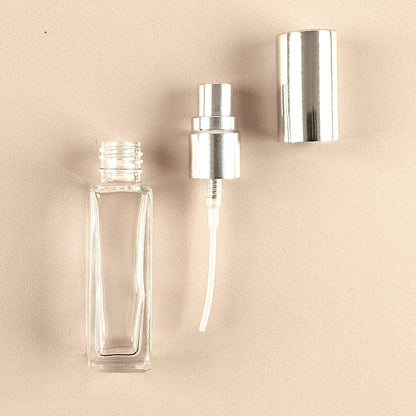 8ml Mini Perfume Bottles Wholesale - Square Bottle + Silver Top with Spray pump