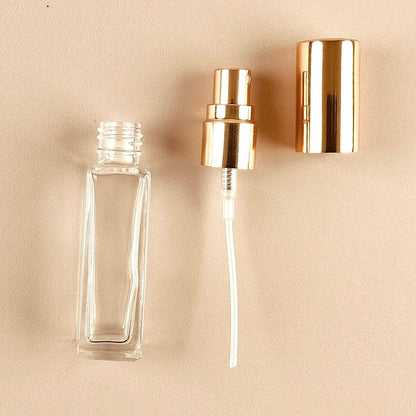 8ml Mini Perfume Bottles Wholesale - Square Bottle + Gold Top with Spray Pump
