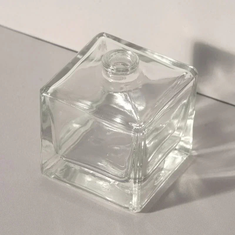 50ml Perfume Bottles Wholesale - Cube + Bold Beech Wood Top