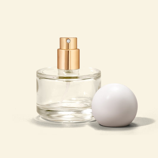 30ml Ombre Perfume Bottles with Gold Spray & white spherical Cap