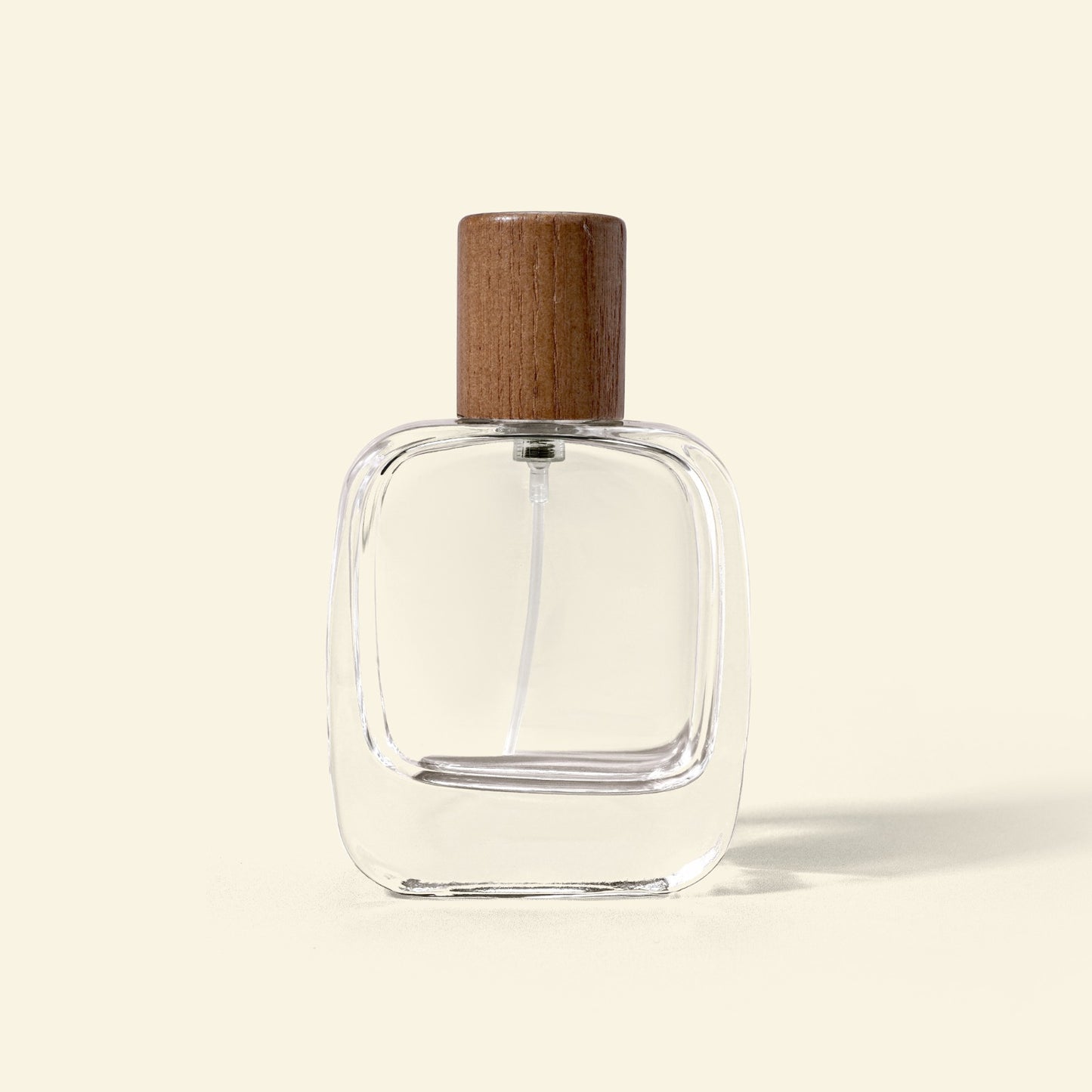 Vertex 50ml Perfume Bottle set with Silver Spray &  Walnut wood Top