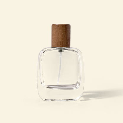 Vertex 50ml Perfume Bottle set with Silver Spray &  Walnut wood Top